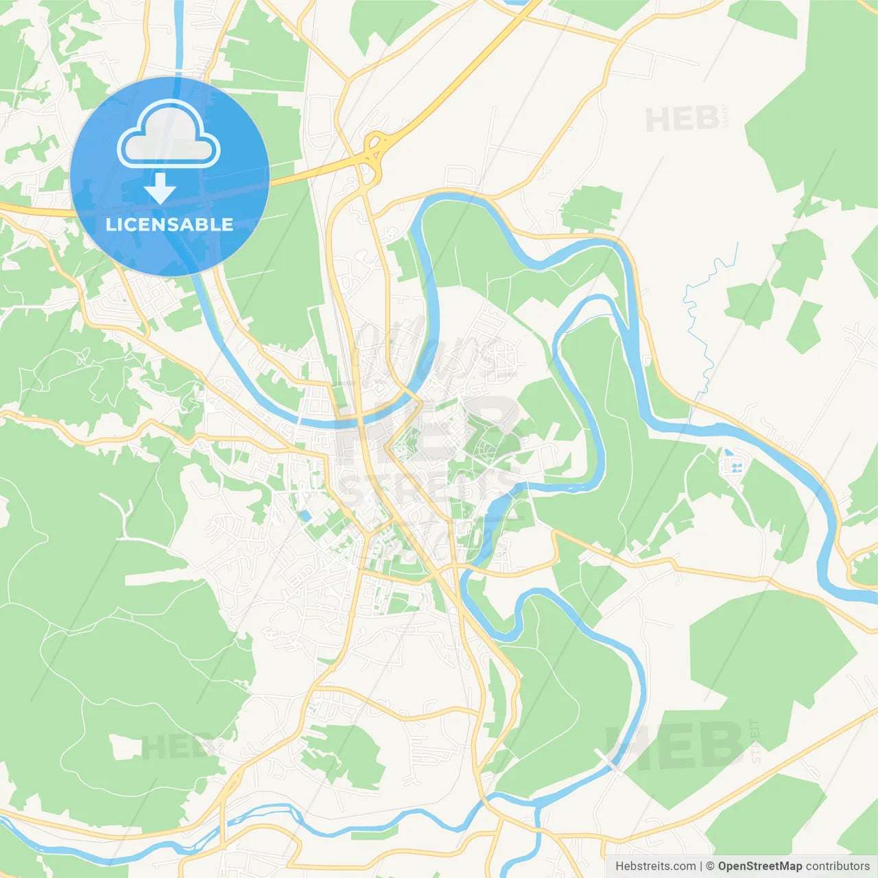 Karlovac , Croatia Vector Map - Classic Colors