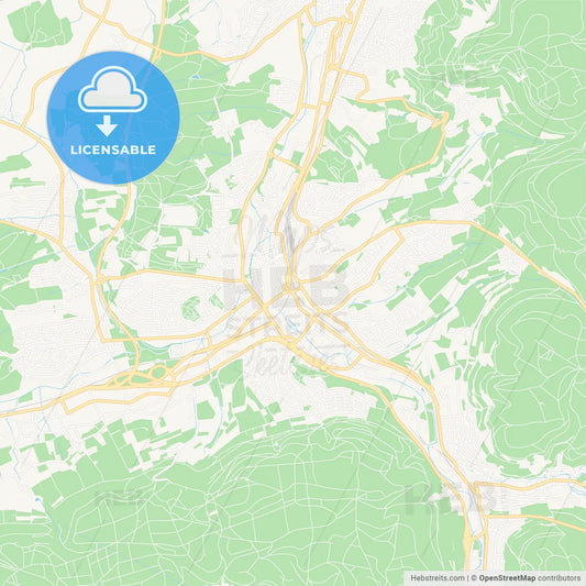 Aalen, Germany Vector Map - Classic Colors