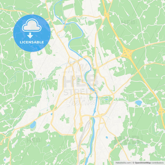 Kempten (Allgau), Germany Vector Map - Classic Colors