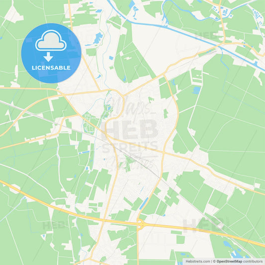 Morfelden-Walldorf, Germany Vector Map - Classic Colors