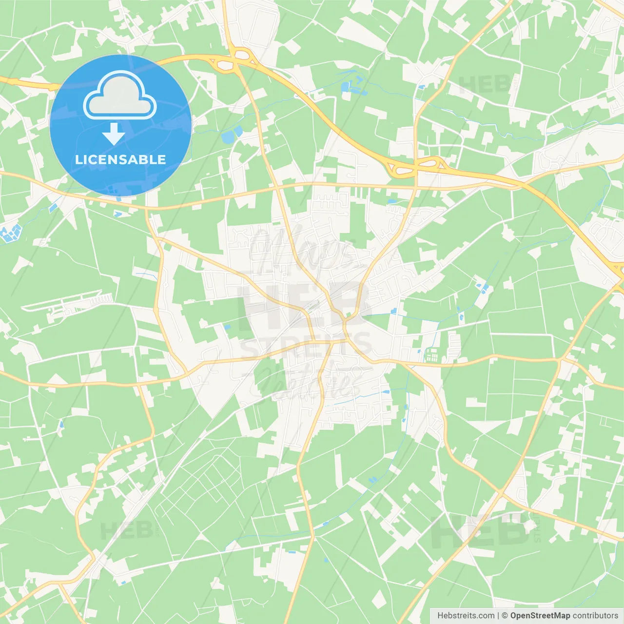 Ganderkesee, Germany Vector Map - Classic Colors