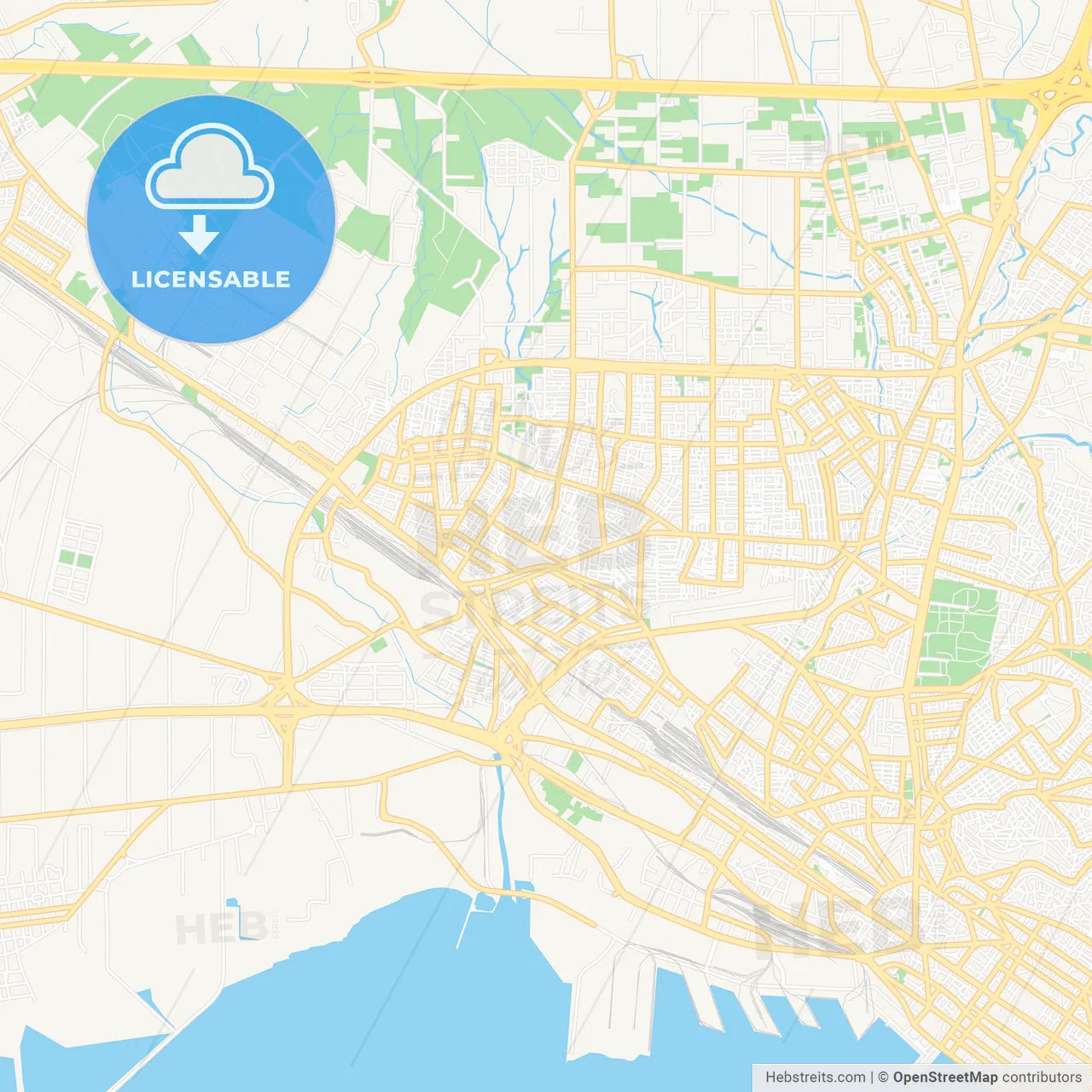 Evosmos, Greece Vector Map - Classic Colors