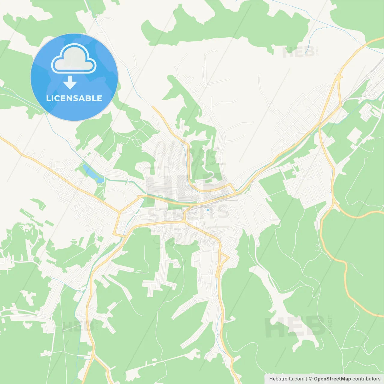 Ozd, Hungary Vector Map - Classic Colors