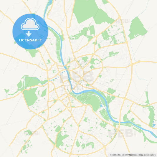 Kilkenny, Ireland Vector Map - Classic Colors