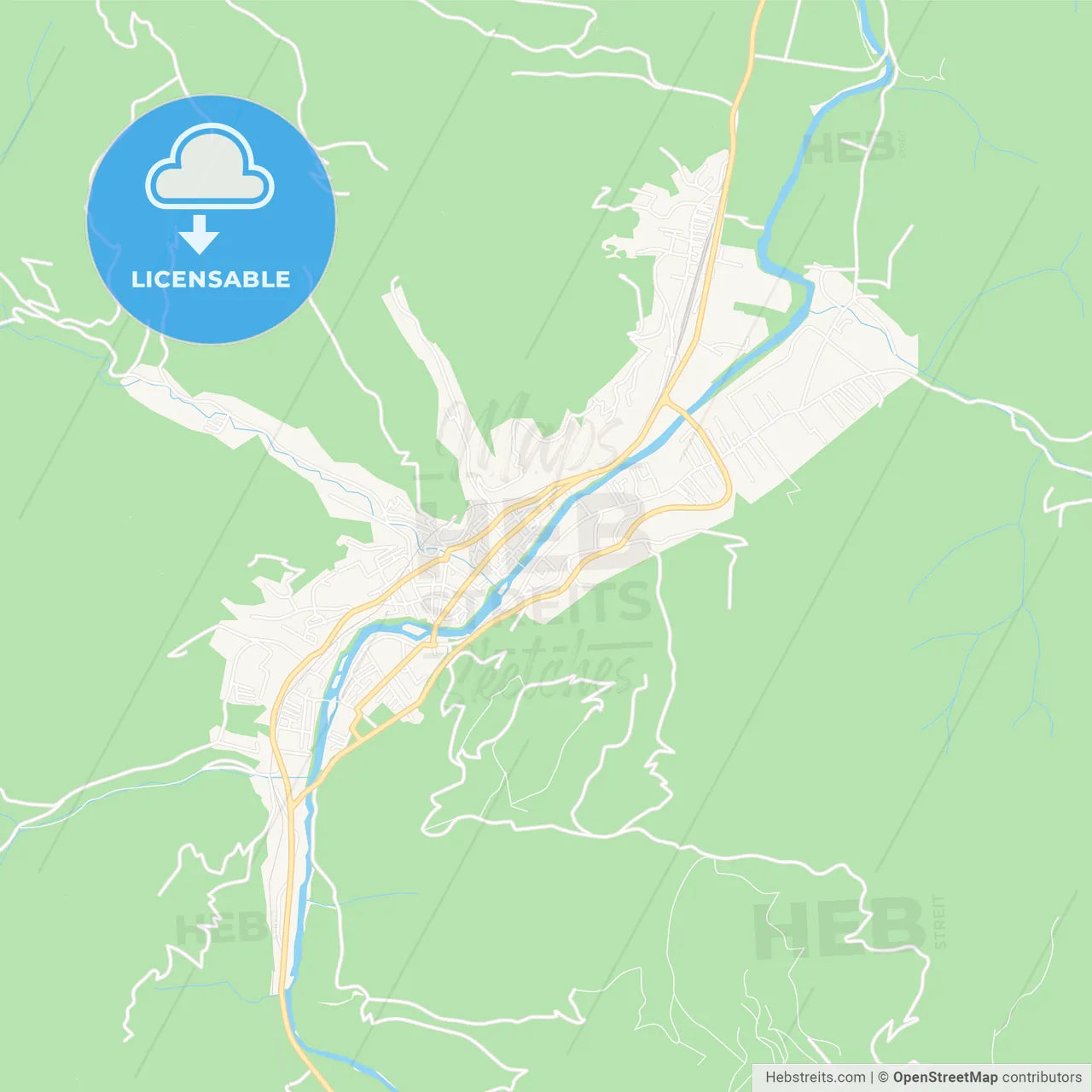 Bijelo Polje, Montenegro Vector Map - Classic Colors