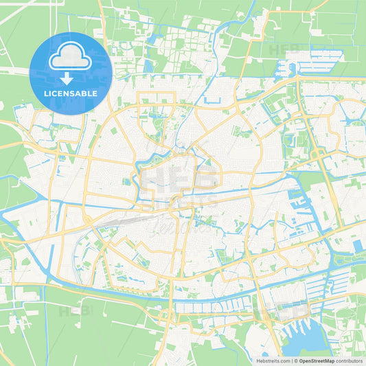 Leeuwarden, Netherlands Vector Map - Classic Colors