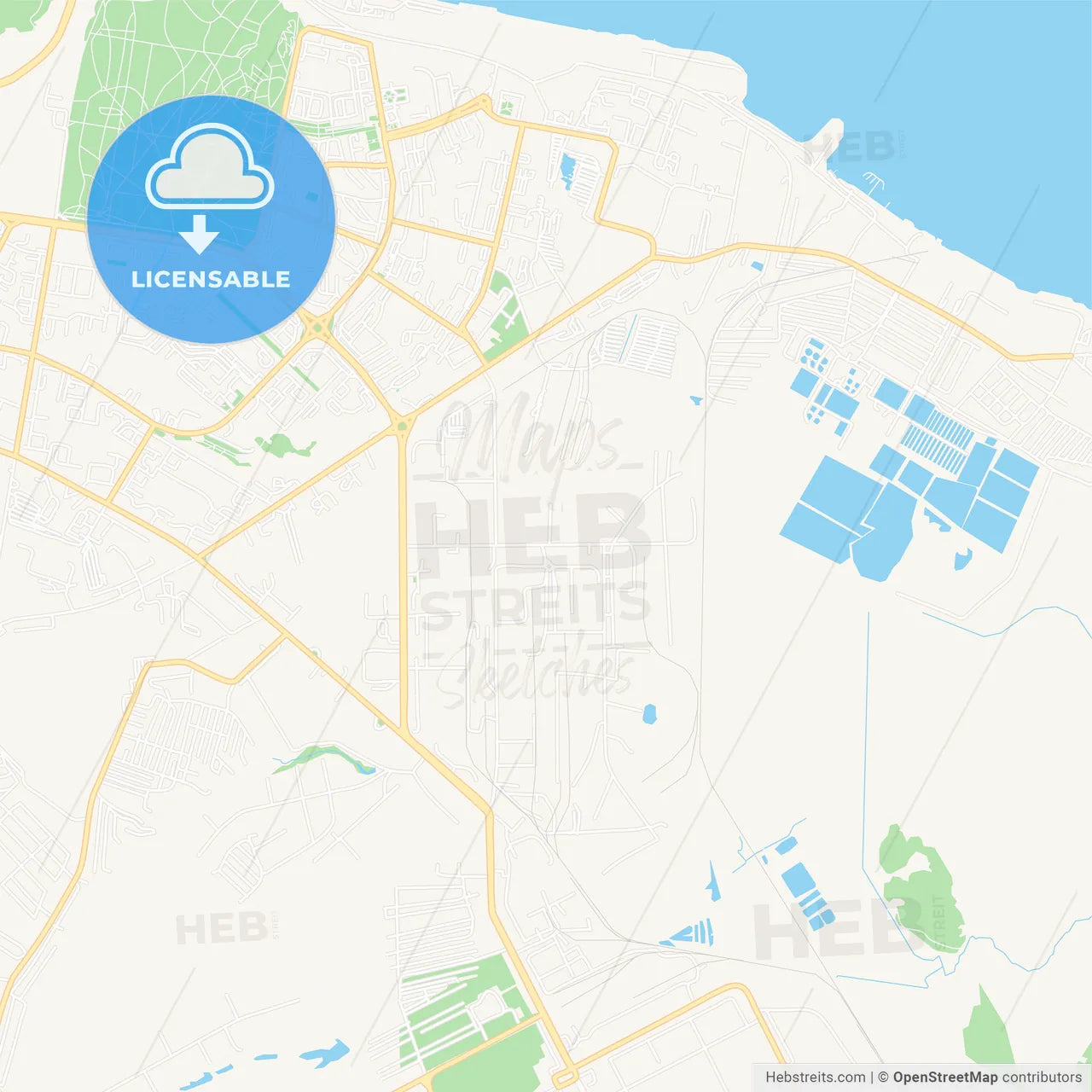 Novocheboksarsk, Russia Vector Map - Classic Colors