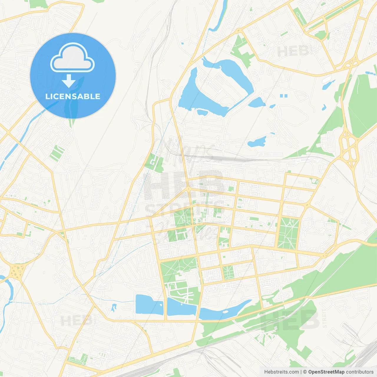 Kryvyi Rih, Ukraine Vector Map - Classic Colors