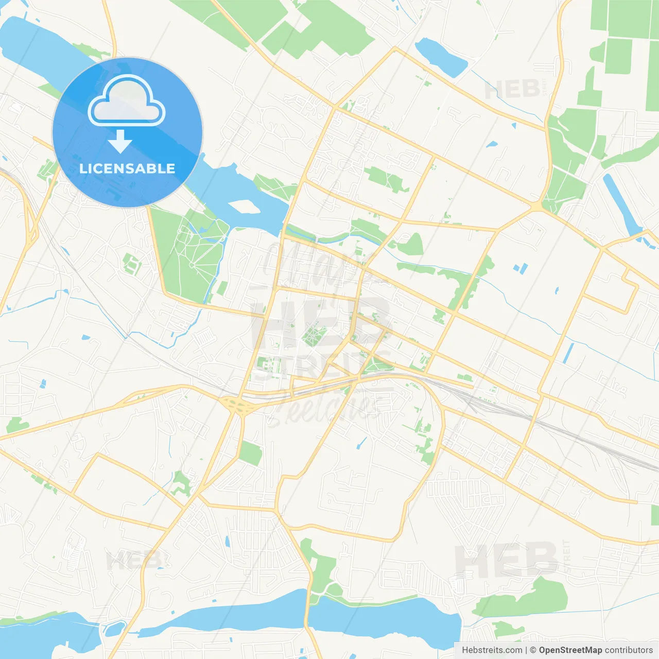 Khmelnytskyi, Ukraine Vector Map - Classic Colors