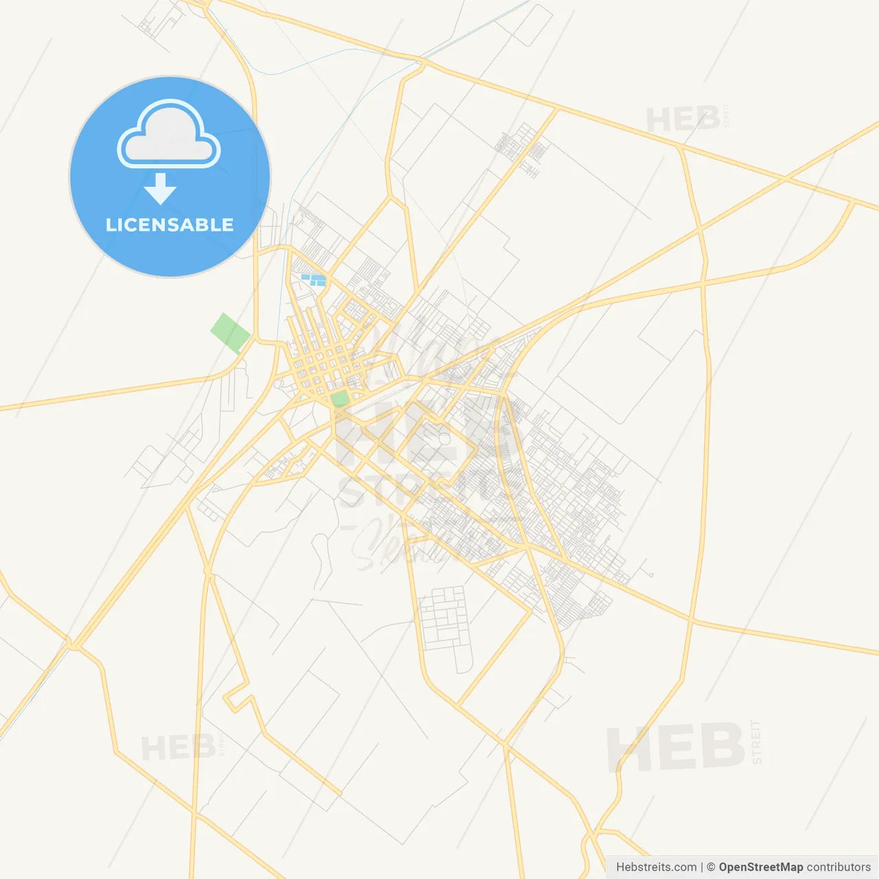 Printable street map of Sargodha, Pakistan