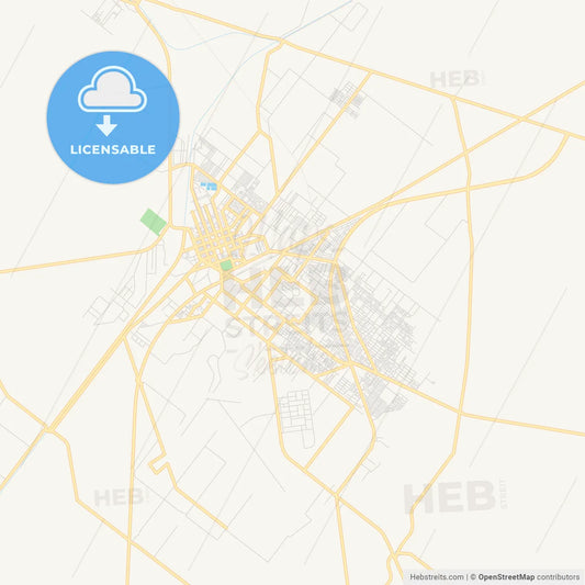 Printable street map of Sargodha, Pakistan