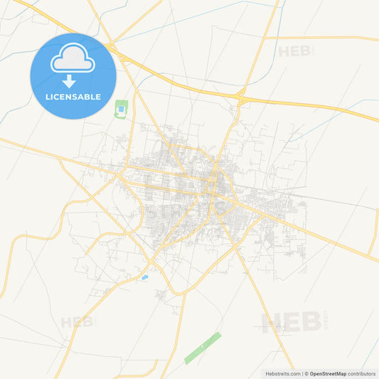 Printable street map of Sheikhupura, Pakistan