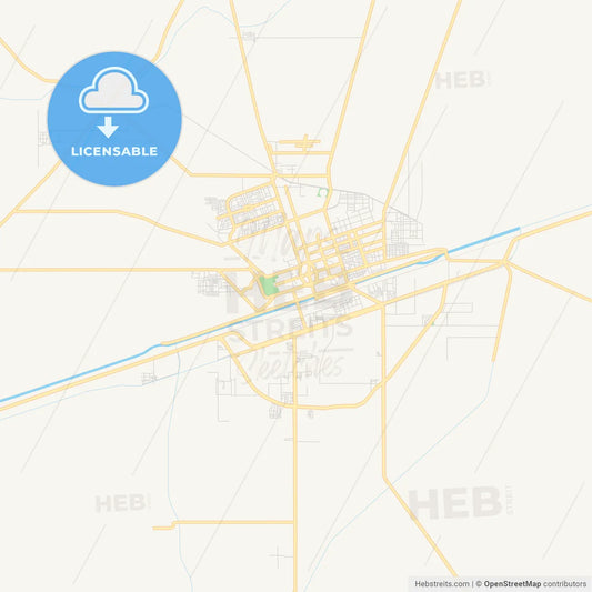 Printable street map of Sahiwal, Pakistan