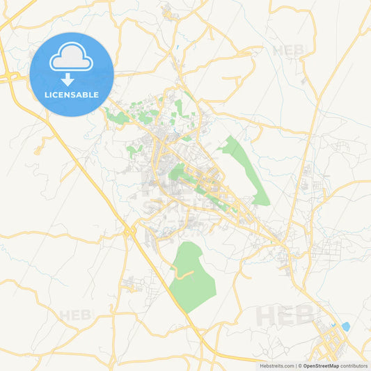 Printable street map of Wah Cantonment, Pakistan