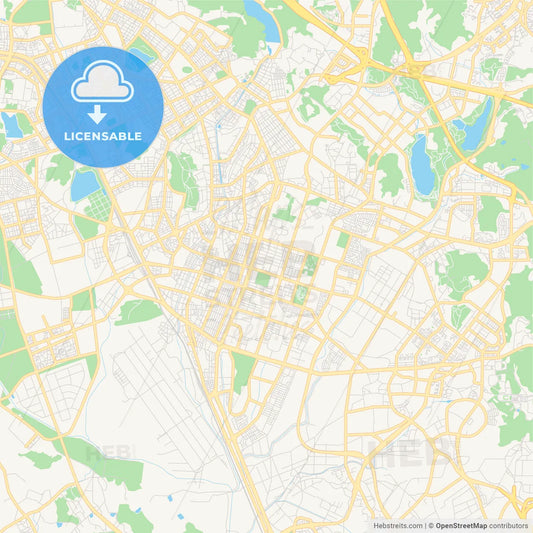 Printable street map of Suwon, South Korea