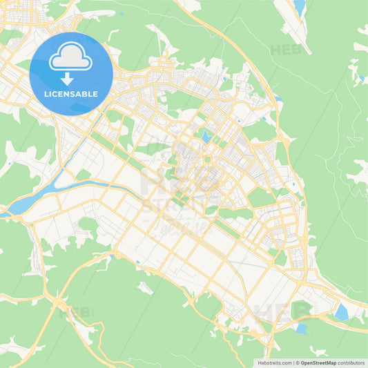 Printable street map of Changwon, South Korea