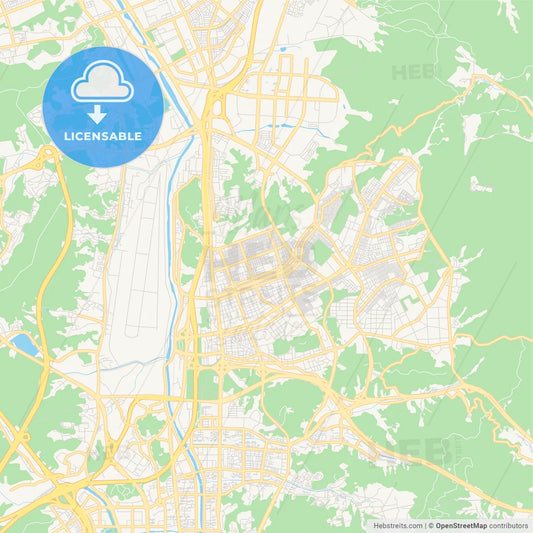 Printable street map of Seongnam, South Korea