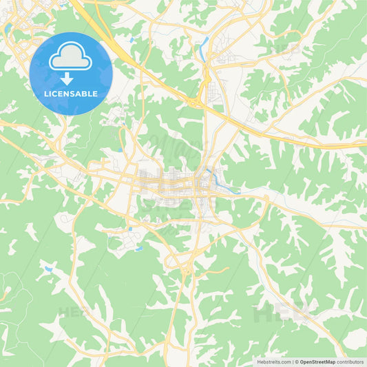 Printable street map of Yongin, South Korea