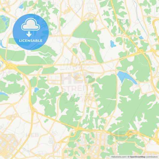Printable street map of Siheung, South Korea
