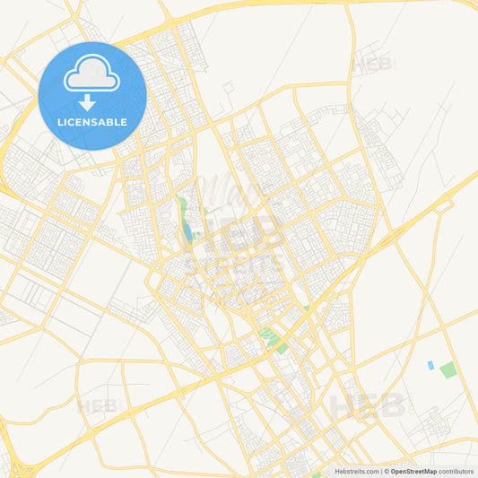 Printable street map of Buraydah, Saudi Arabia