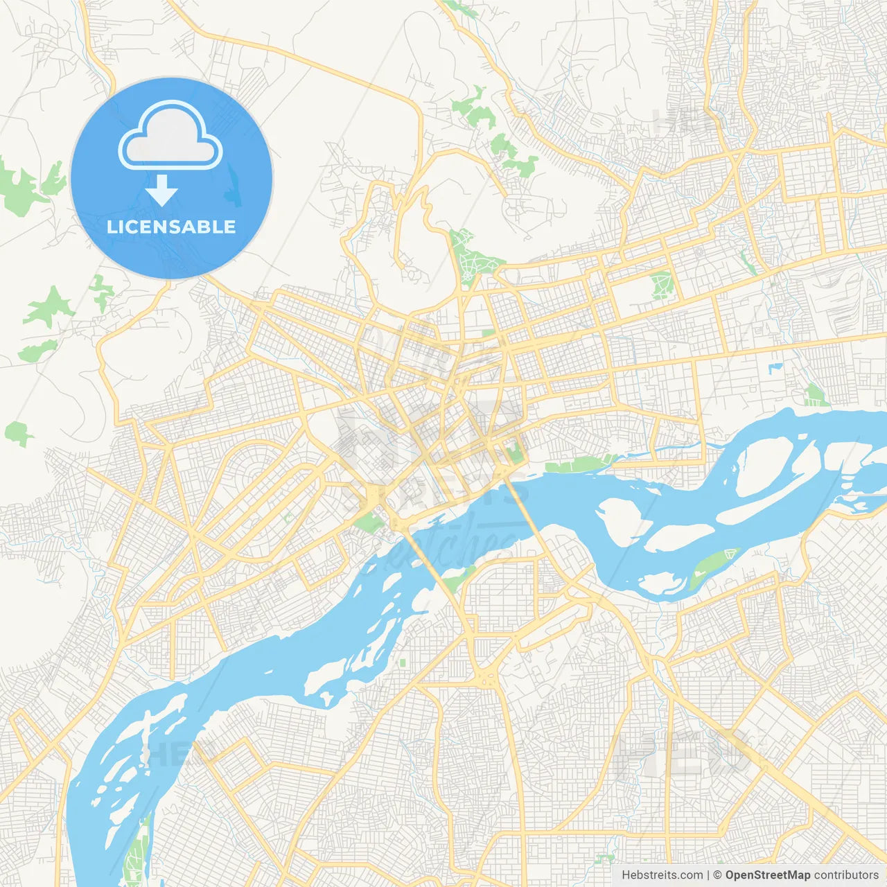 Printable street map of Bamako, Mali