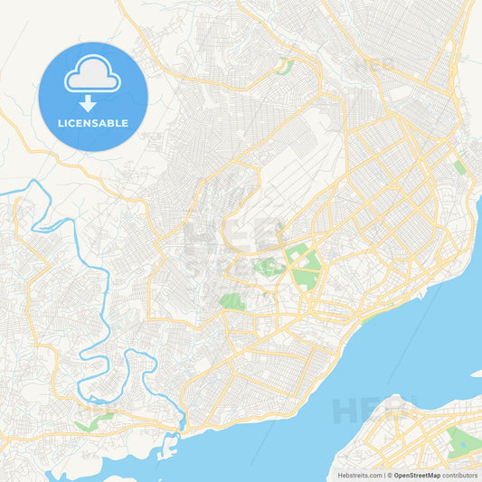 Printable street map of Brazzaville, Republic Of The Congo