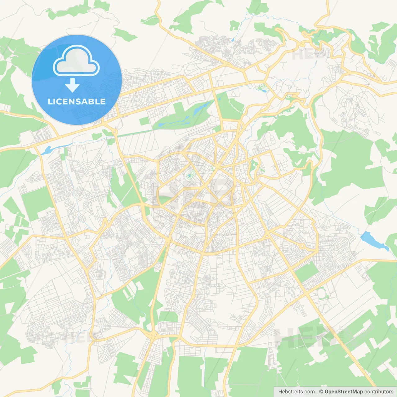 Printable street map of Fes, Morocco