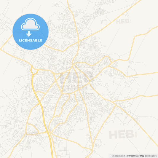 Printable street map of Oyo, Nigeria