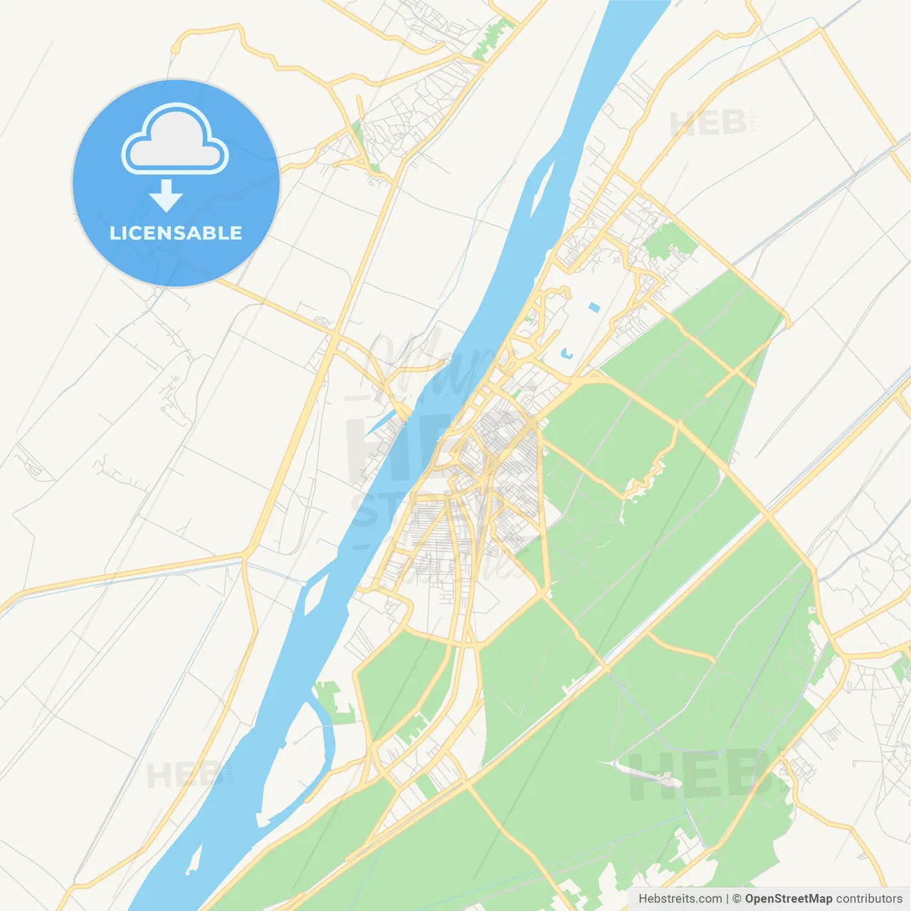 Printable street map of Luxor, Egypt