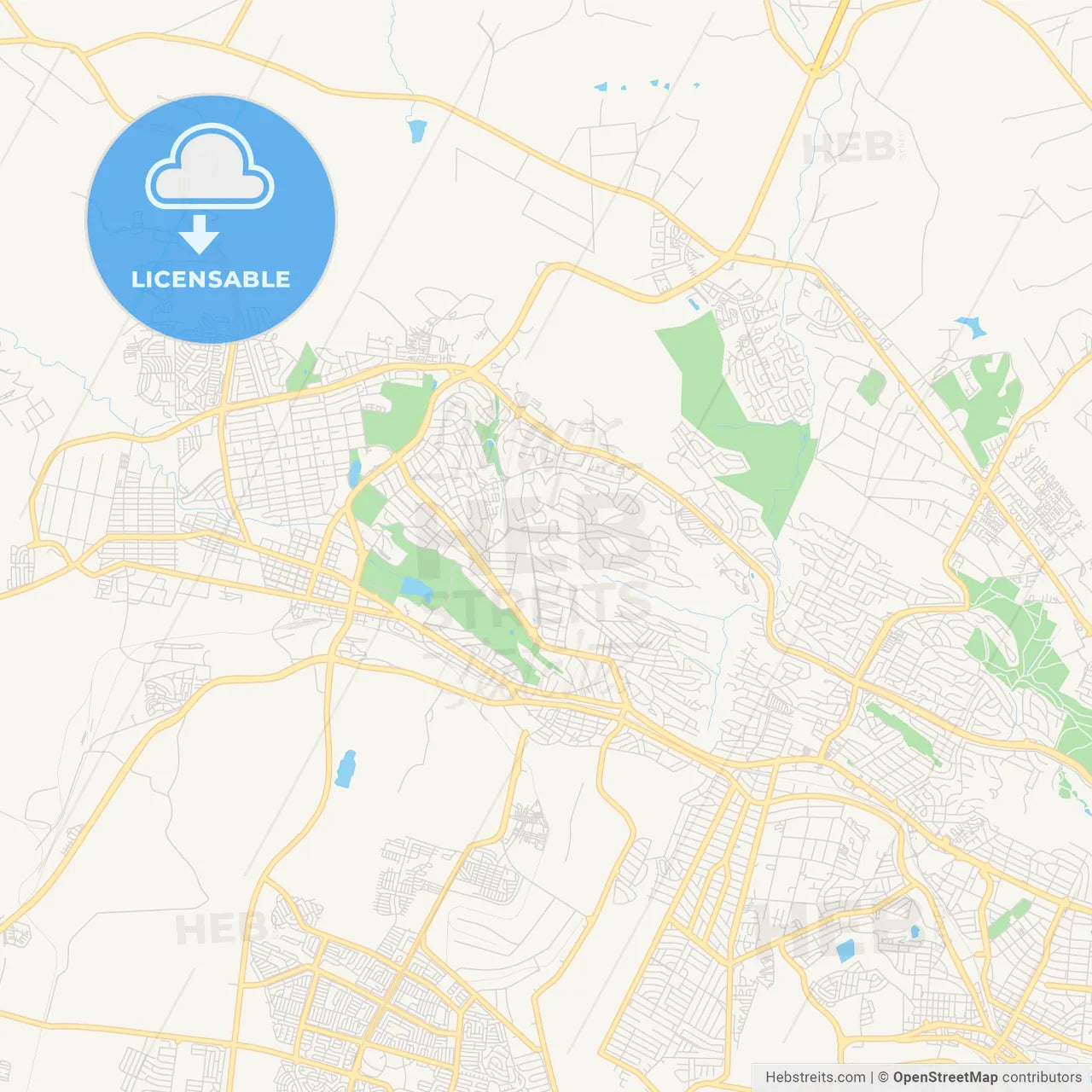 Printable street map of Krugersdorp, South Africa