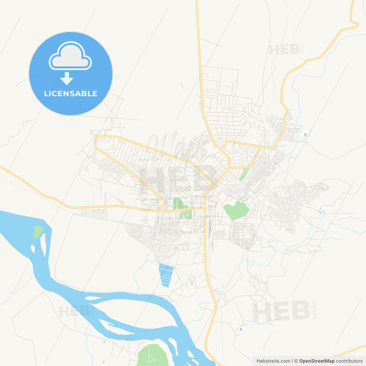 Printable street map of Livingstone, Zambia