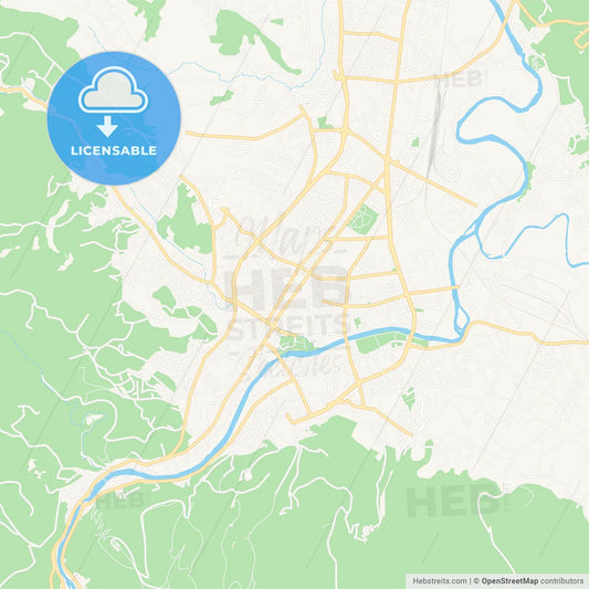 Banja Luka, Bosnia and Herzegovina Vector Map - Classic Colors