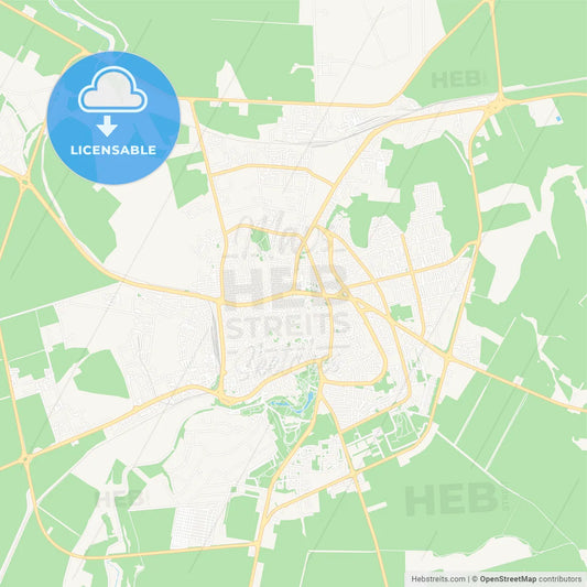 Dobrich, Bulgaria Vector Map - Classic Colors