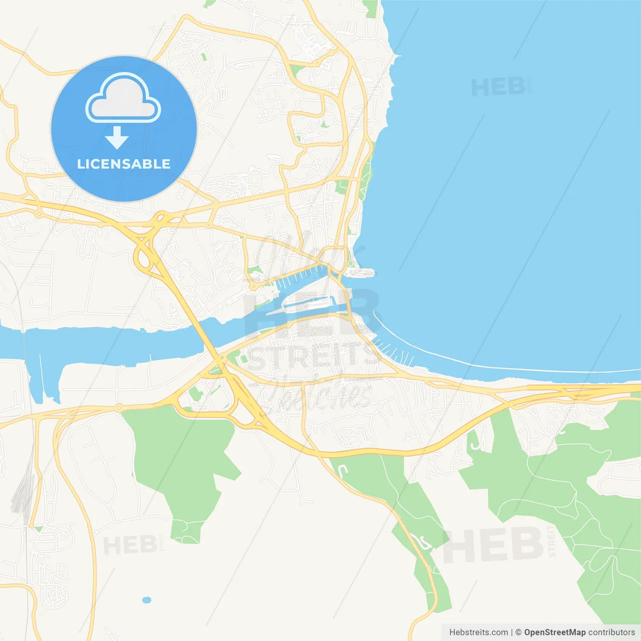 Martigues, France Vector Map - Classic Colors