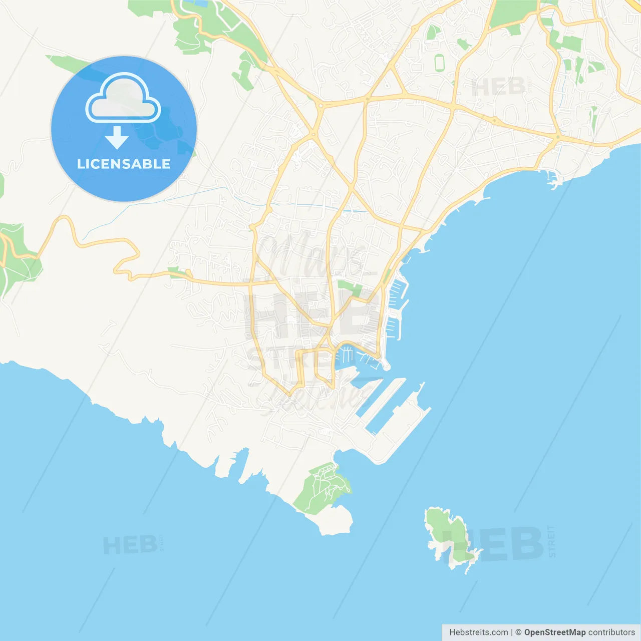 La Ciotat, France Vector Map - Classic Colors