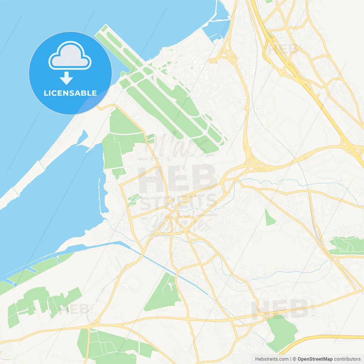 Marignane, France Vector Map - Classic Colors