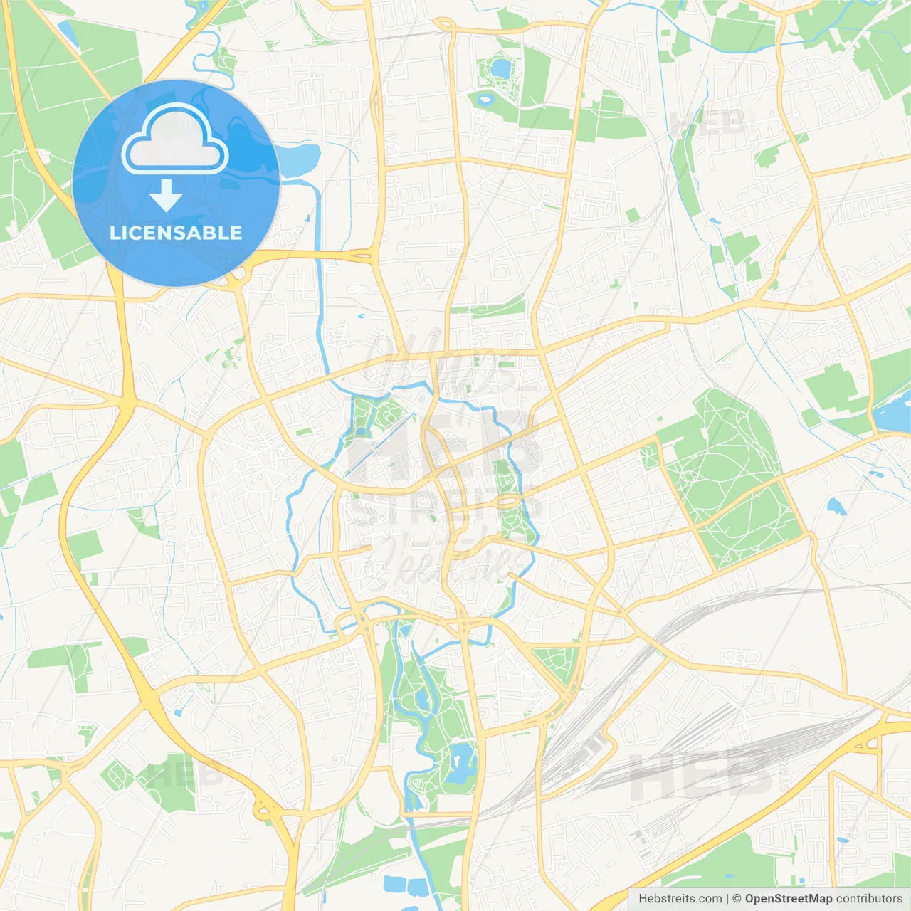 Braunschweig, Germany Vector Map - Classic Colors