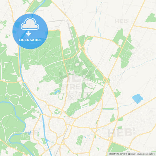 Lingen (Ems), Germany Vector Map - Classic Colors