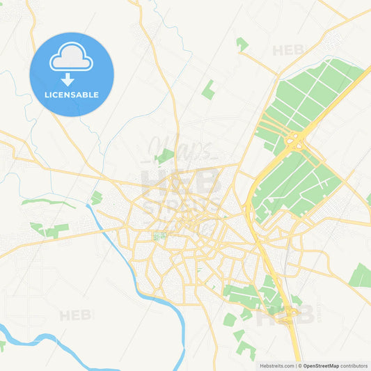 Katerini, Greece Vector Map - Classic Colors