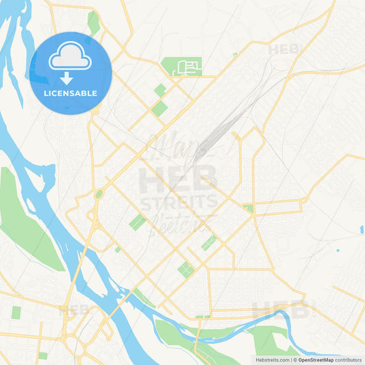 Semey, Kazakhstan Vector Map - Classic Colors