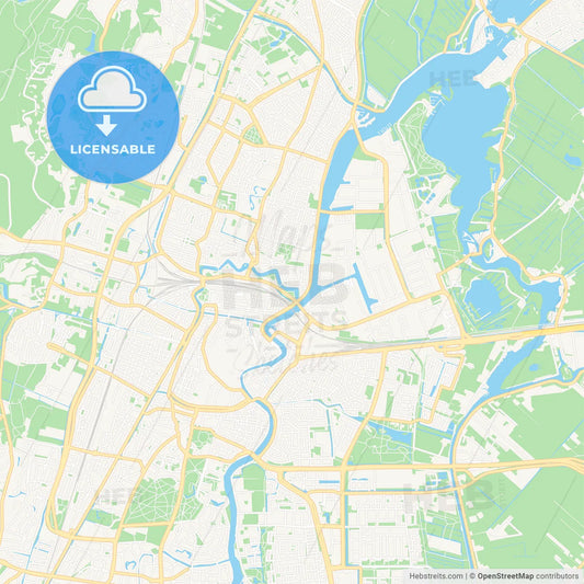 Haarlem, Netherlands Vector Map - Classic Colors