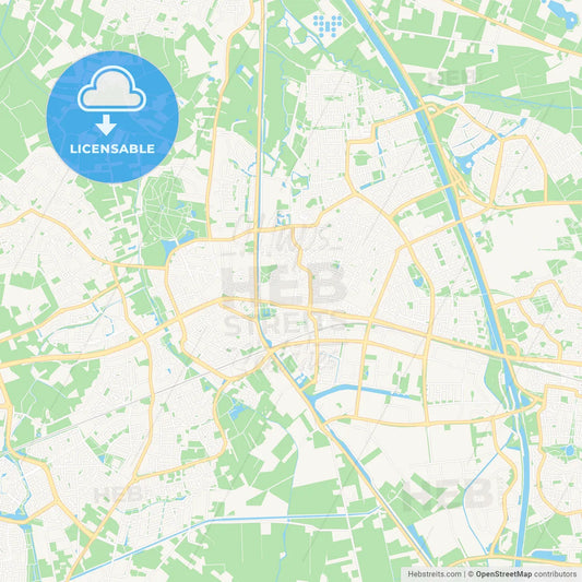 Helmond, Netherlands Vector Map - Classic Colors