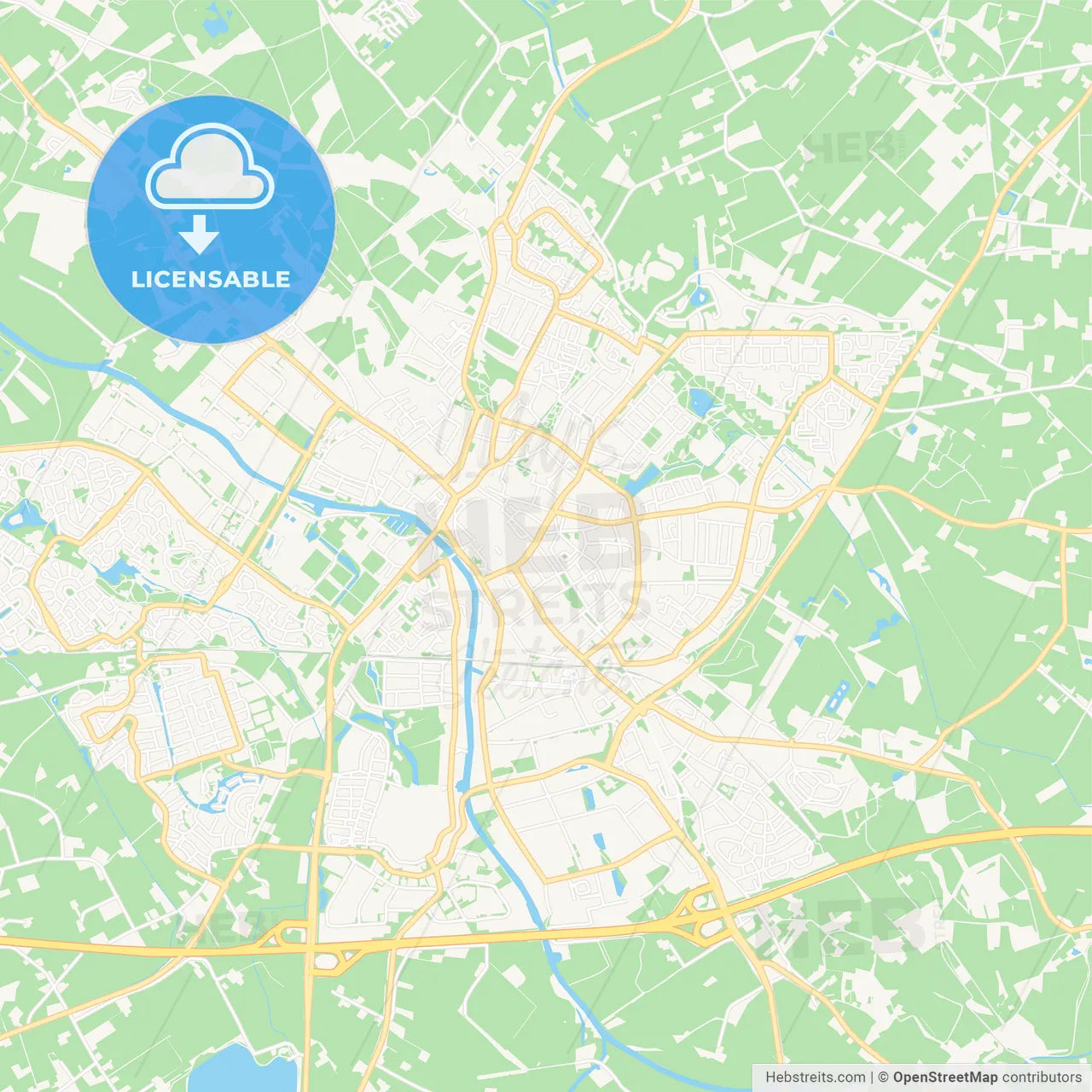 Doetinchem, Netherlands Vector Map - Classic Colors