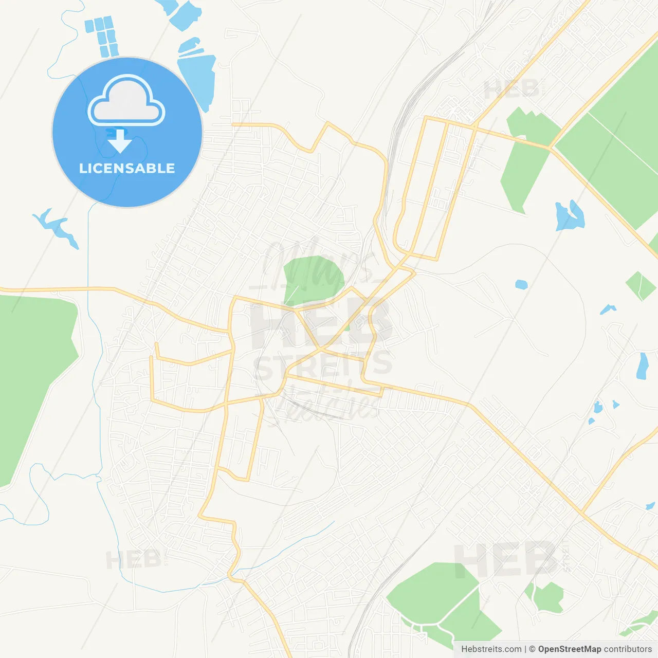 Leninsk-Kuznetsky, Russia Vector Map - Classic Colors