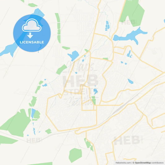 Anzhero-Sudzhensk, Russia Vector Map - Classic Colors