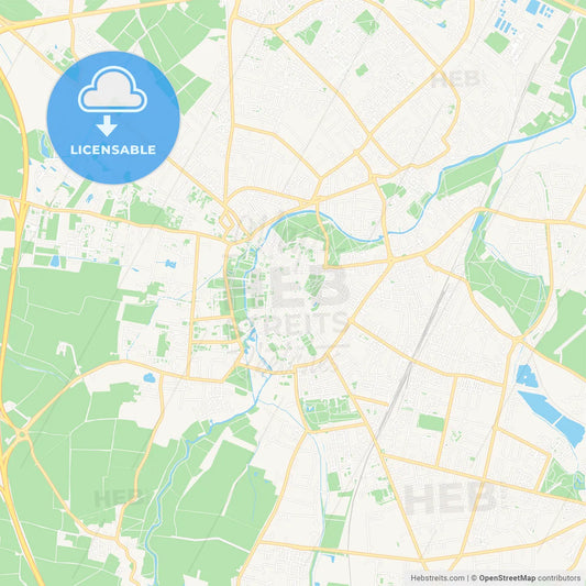 Cambridge, England Vector Map - Classic Colors