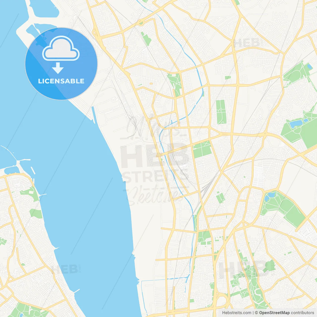 Bootle, England Vector Map - Classic Colors