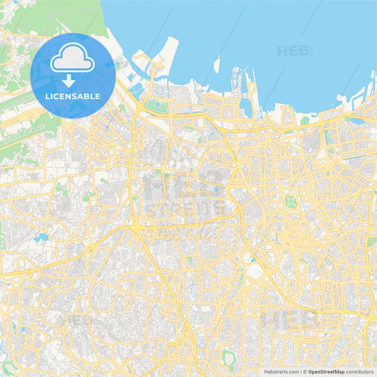 Printable street map of West Jakarta, Indonesia