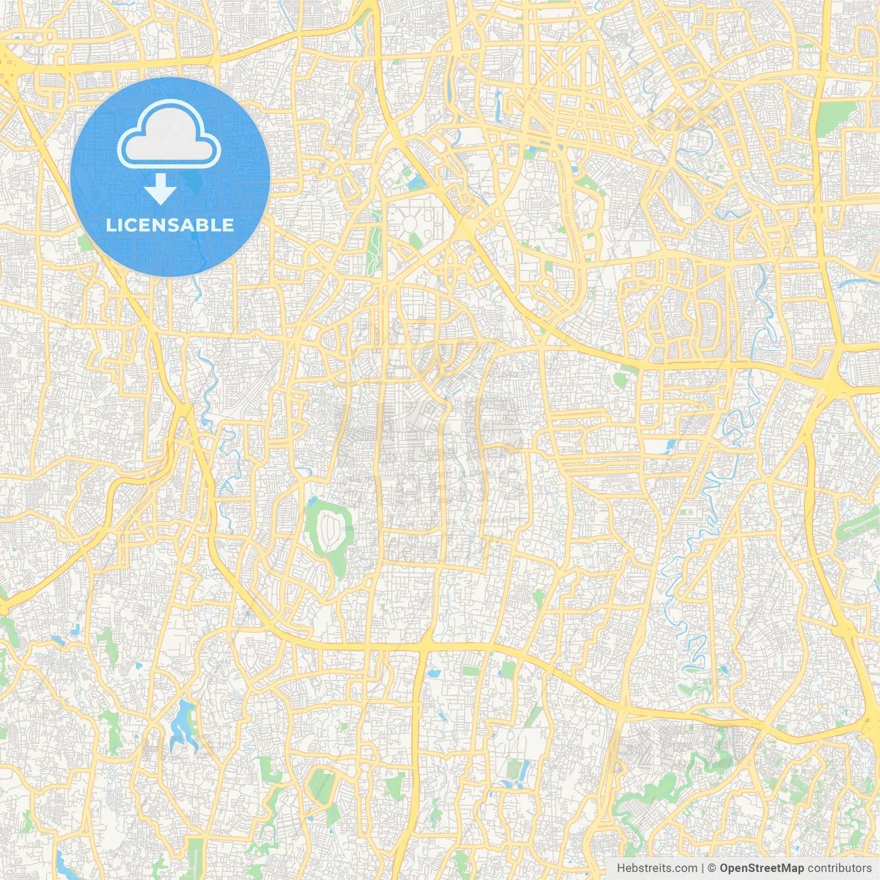 Printable street map of South Jakarta, Indonesia