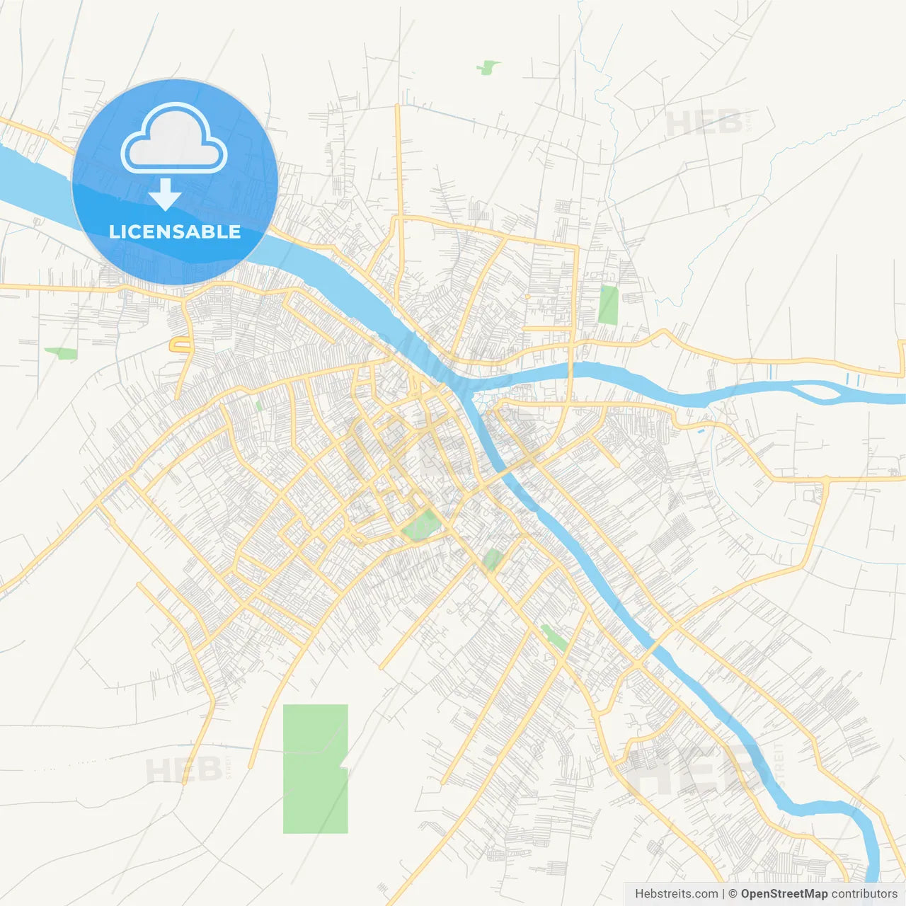 Printable street map of Pontianak, Indonesia